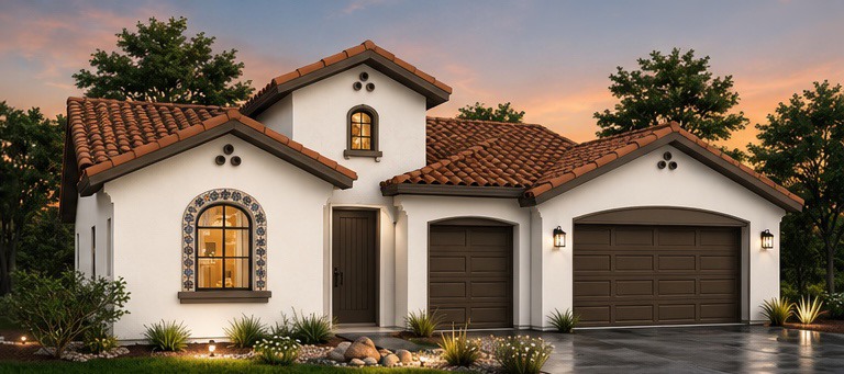 The Shasta Spanish A elevation &mdash; Lot 24, Healthland Drive