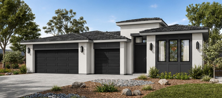 The Shasta Contemporary C elevation &mdash; Lot 23, Healthland Drive