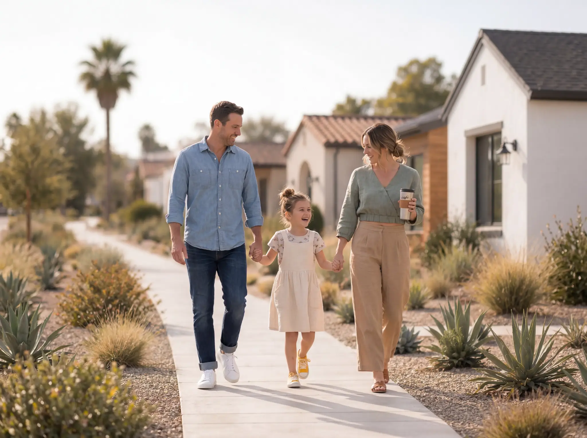 Tree-lined street of new homes at Palmetto Estates